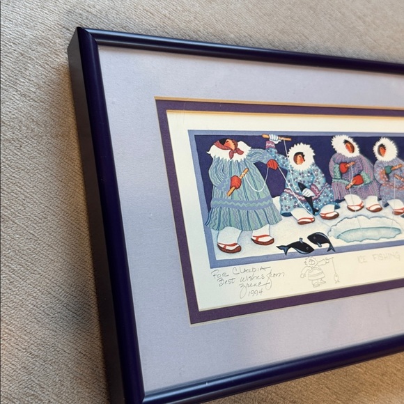 Barbara Lavallee ice fishing  Matted Framed Print - Picture 10 of 10